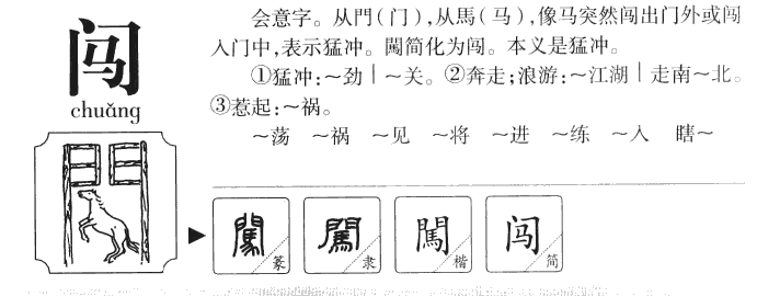 闯的拼音和组词(闯的拼音和组词组词语)