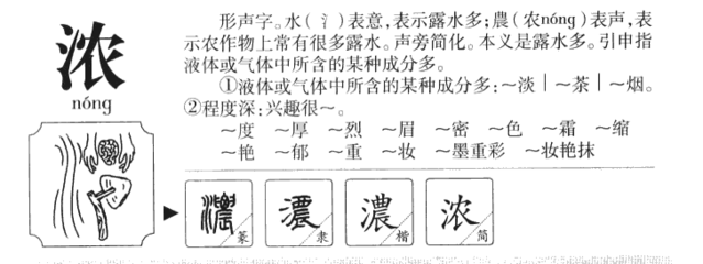 浓字组词(浓字组词100个)