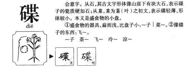 碟部首和组词(碟的部首和拼音)