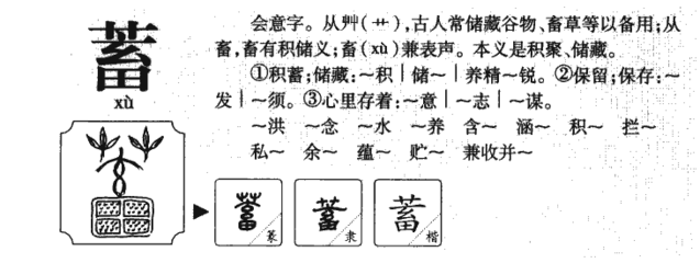 蓄的组词(蓄的组词和读音)