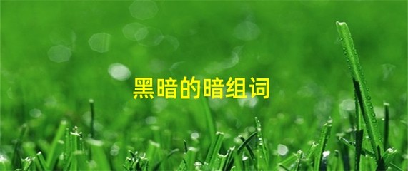 黑暗组词(黑暗组词四个字词语游戏取一个带黑暗的名字)