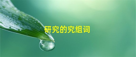 研究的究组词(研究的究组词语)